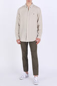 Classic Fit Linen Shirt in Beige